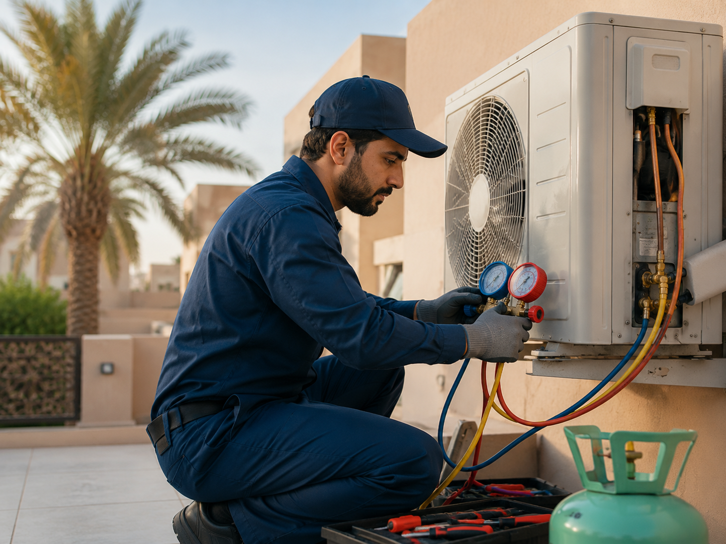 متى يحتاج المكيف إلى شحن فريون؟